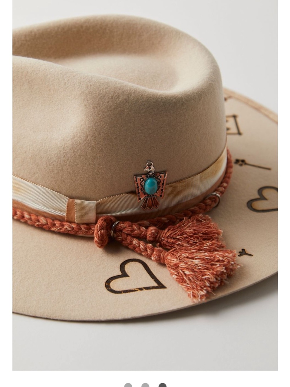 Free People Roundtop Brimmed Felt Hat with Decorative Tassel